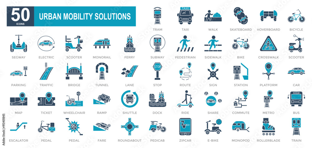 Urban Mobility Solutions iconset Urban Mobility Solutions iconset