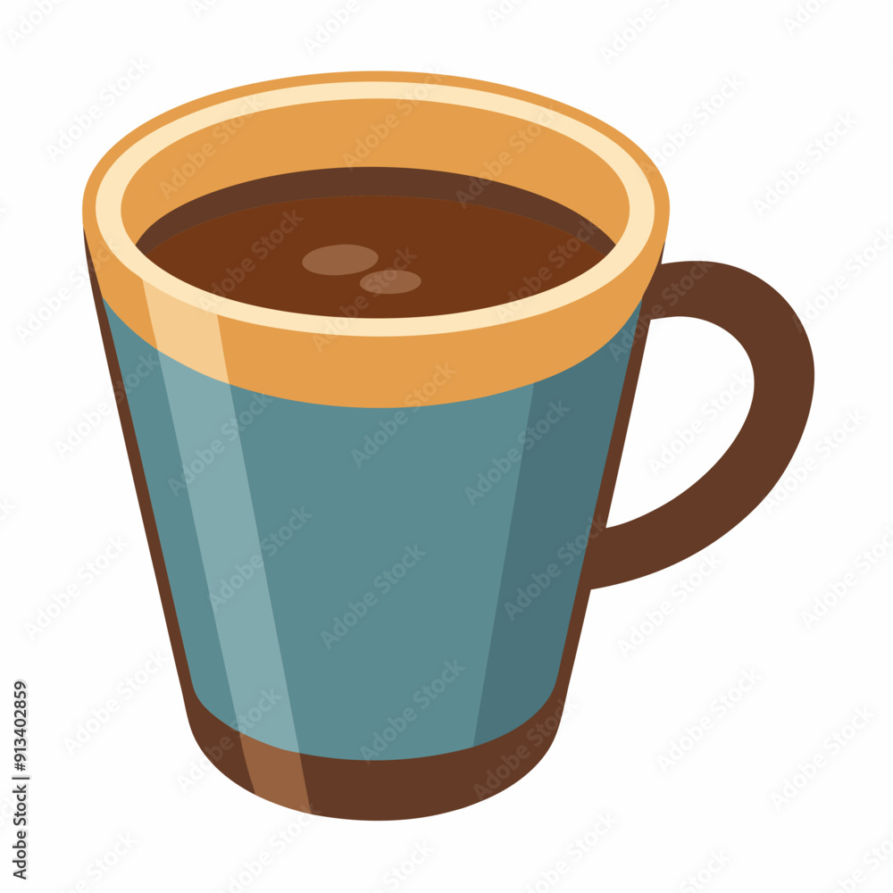 Obraz premium Cup of coffee isolated on white, coffee cup claus vector illustration, coffee cup vector art, cup silhouette, coffee cup vector icon, eps
