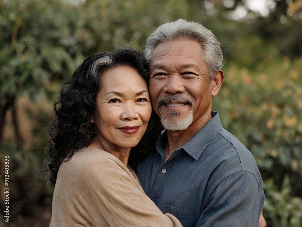 Portrait of a couple of black man from Africa and white woman from Asia, individuals of different races Portrait of a couple of black man from Africa and white woman from Asia, individuals of different races