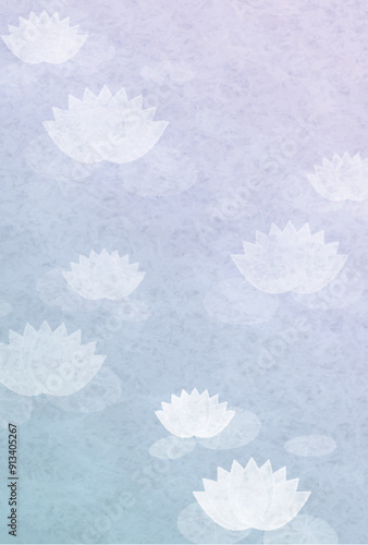 喪中　蓮　はがき　和柄　背景