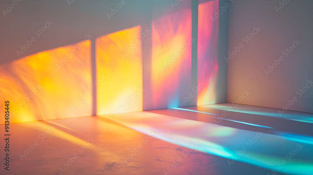 light refraction on the wall, rainbow in a room light refraction on the wall, rainbow in a room