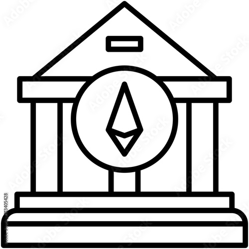 Governance Token Icon. Decentralized Stable Coin Pictogram Graphic Illustration. Isolated Simple Line Icon For Infographic, App and Web Button.