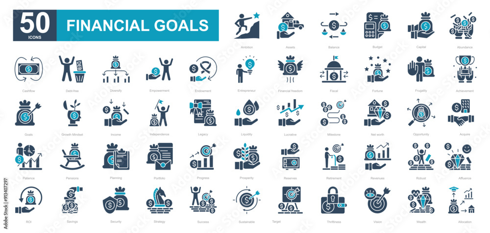 FINANCIAL GOALS iconset FINANCIAL GOALS iconset