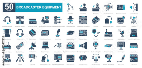 Broadcaster equipment iconset