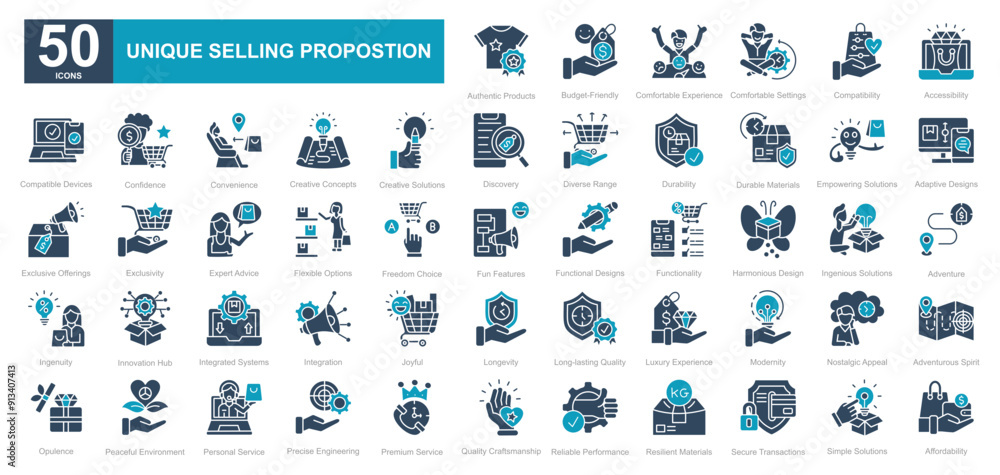 Unique Selling Proposition iconset Unique Selling Proposition iconset