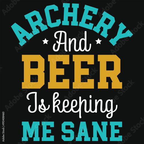 Archery and archery shooting typography tshirt design