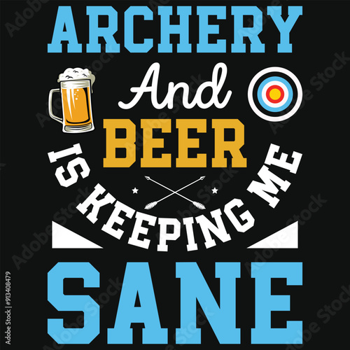 Archery and archery shooting typography tshirt design
