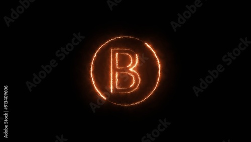 Wallpaper Mural Glowing Neon Alphabet Symbol Illustration. Torontodigital.ca