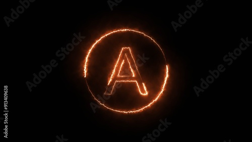 Wallpaper Mural Glowing Neon Alphabet Symbol Illustration. Torontodigital.ca