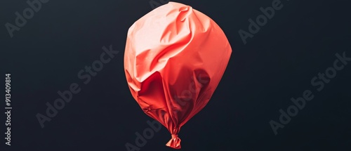 Deflated Balloon Symbolizing Loss of Enthusiasm in Bipolar Disorder on Dark Background