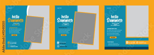 summer sale banner, poster design., vector illustration, Social Media Post, Summer Creative Post, Hello summer Post Design,