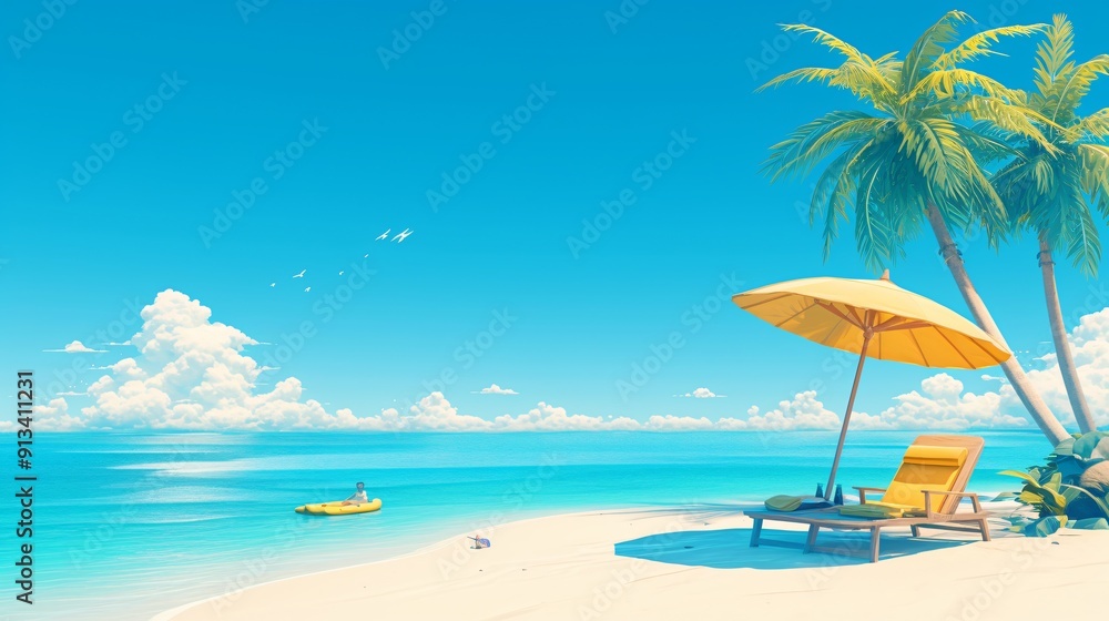 summer theme background on cartoon for summer banner and design Illustrations summer theme background on cartoon for summer banner and design Illustrations