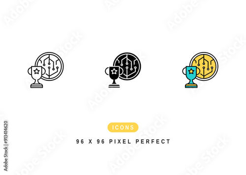Pool Rewards Icon. Crypto Currency Mining Pictogram Graphic Illustration. Isolated Simple Line Icon For Infographic, App and Web Button.