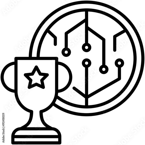 Pool Rewards Icon. Crypto Currency Mining Pictogram Graphic Illustration. Isolated Simple Line Icon For Infographic, App and Web Button.