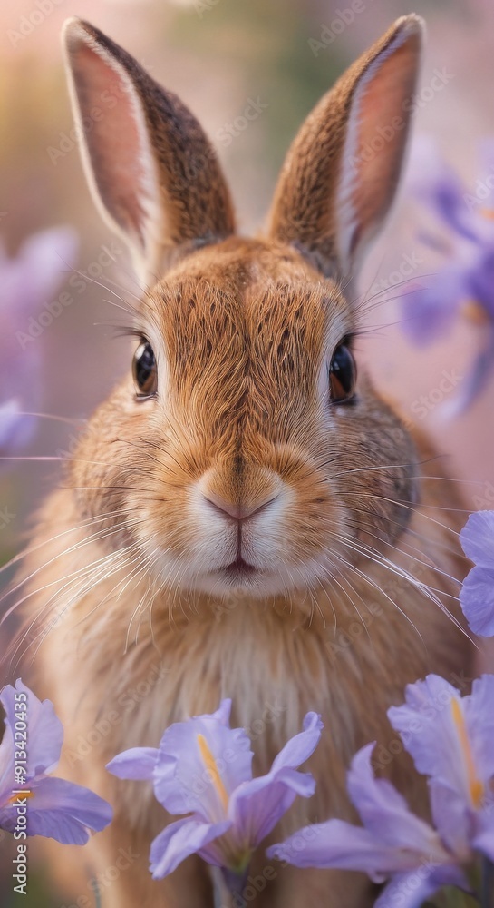 Obraz premium rabbit in flowers