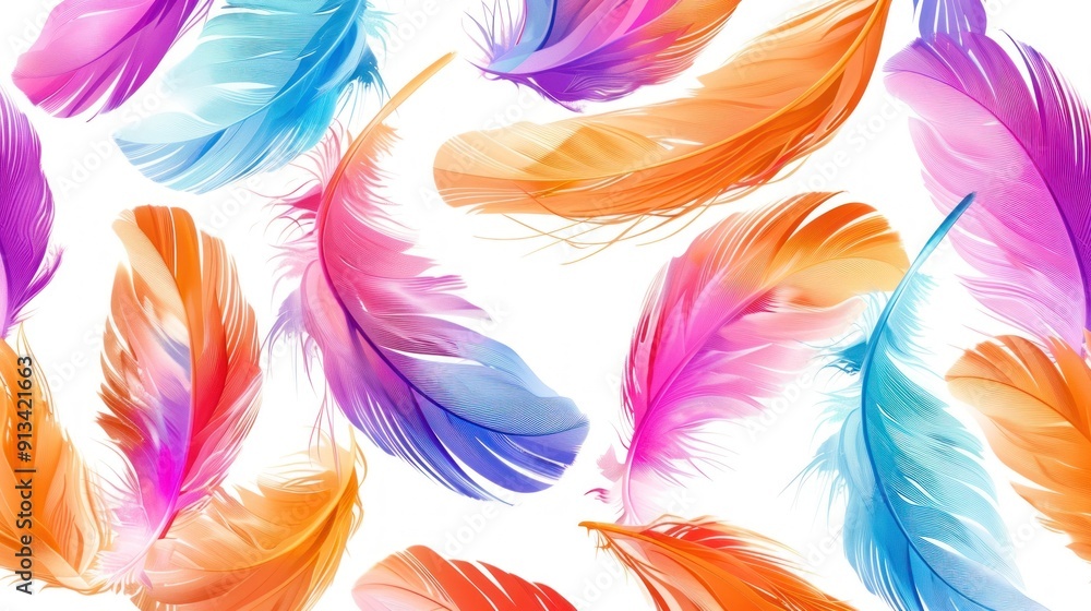 Colorful Feathers Background Colorful Feathers Background