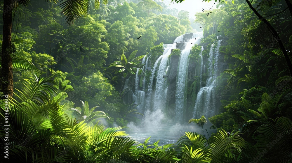 waterfall in the forest waterfall in the forest