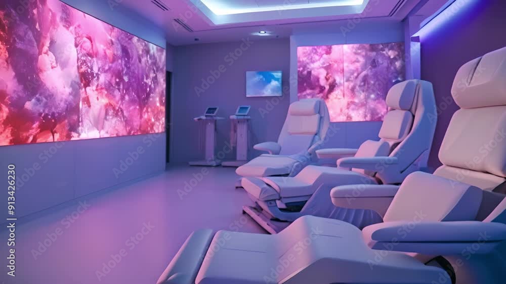 Relaxation Room with Galaxy Inspired Wall Art Relaxation Room with Galaxy Inspired Wall Art