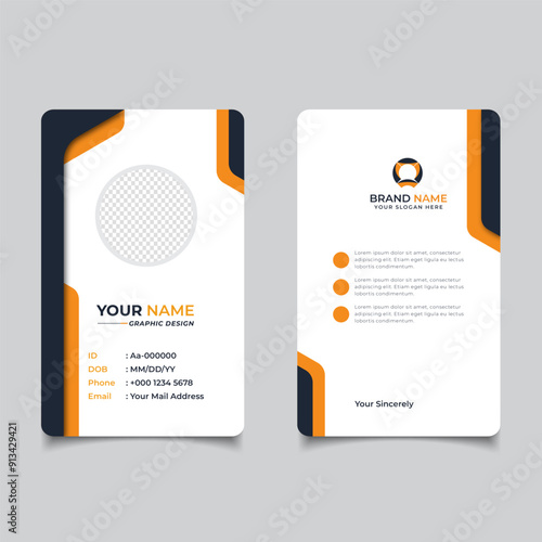 Yellow modern creative business id card and name card simple clean template design