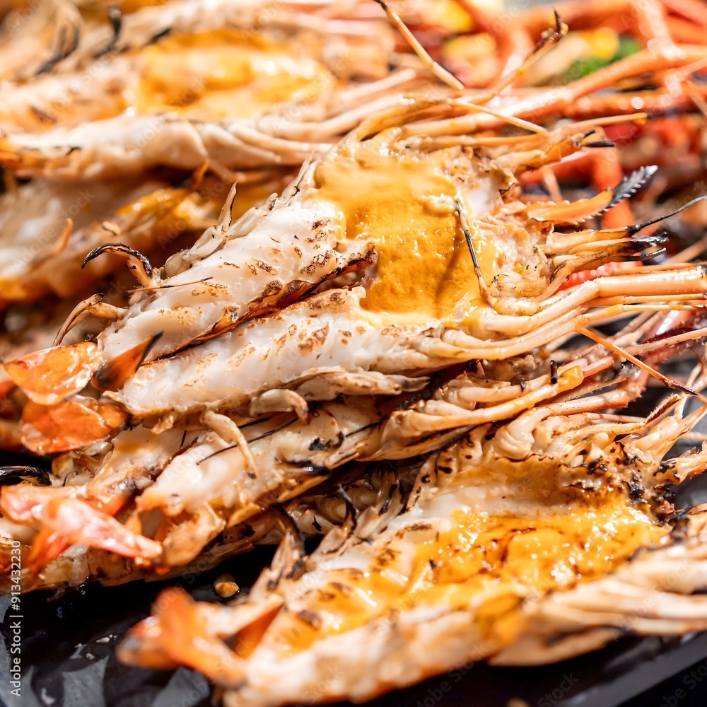 Grilled River Prawns. A Delicious Seafood Treat Grilled River Prawns. A Delicious Seafood Treat