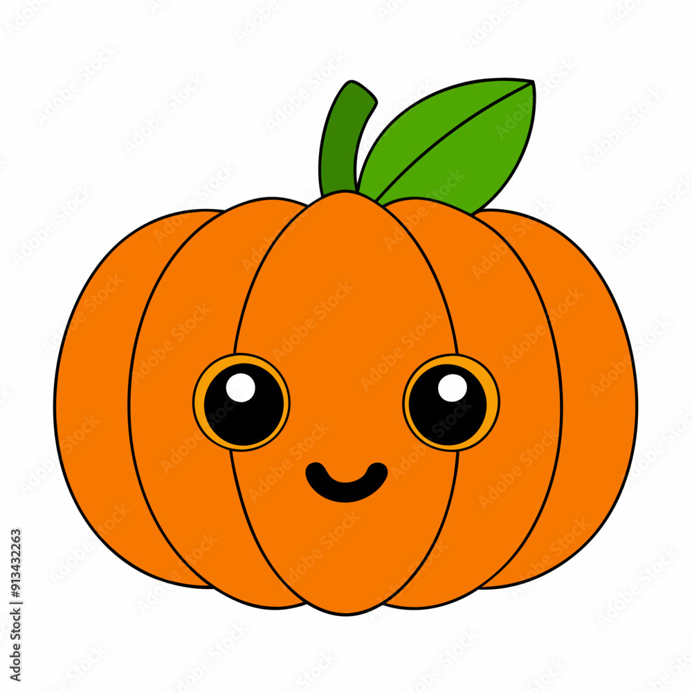Cartoon pumpkin icon vector art illustration on a white background. Cartoon pumpkin icon vector art illustration on a white background.