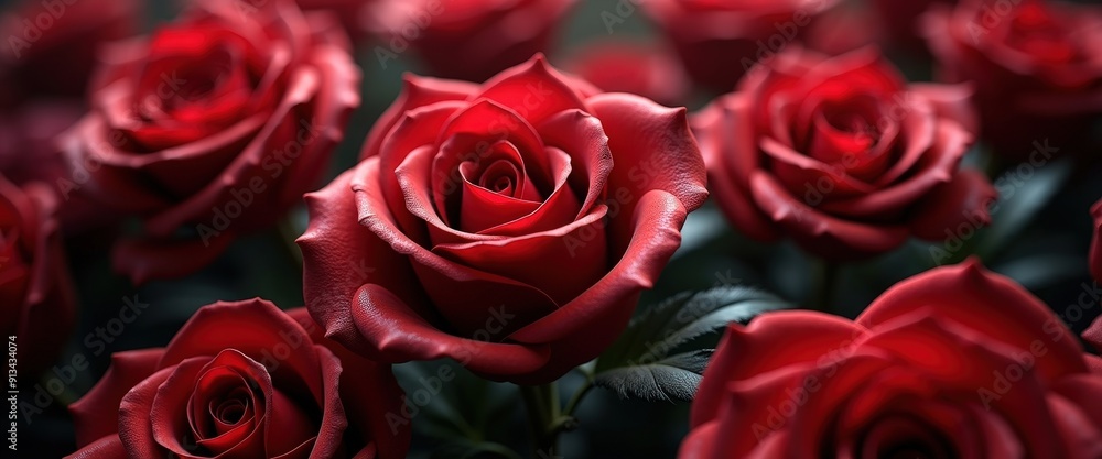 Closeup of a Red Rose. Closeup of a Red Rose.