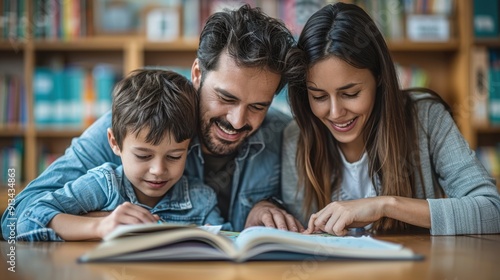 parents help the child to do his homework at home. Completing homework