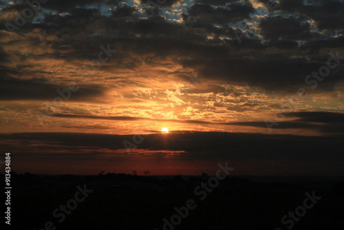 sunset over the city