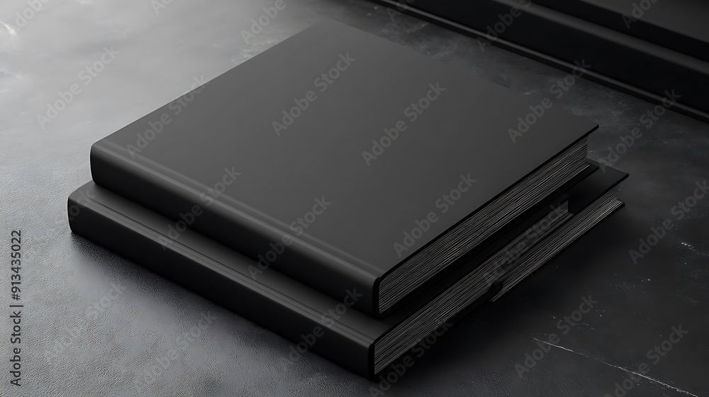 Black Book Mockup on Dark Background - 3D Illustration Black Book Mockup on Dark Background - 3D Illustration