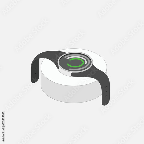 스마트 워치(디지털+전자+시계+아이소메트릭)
