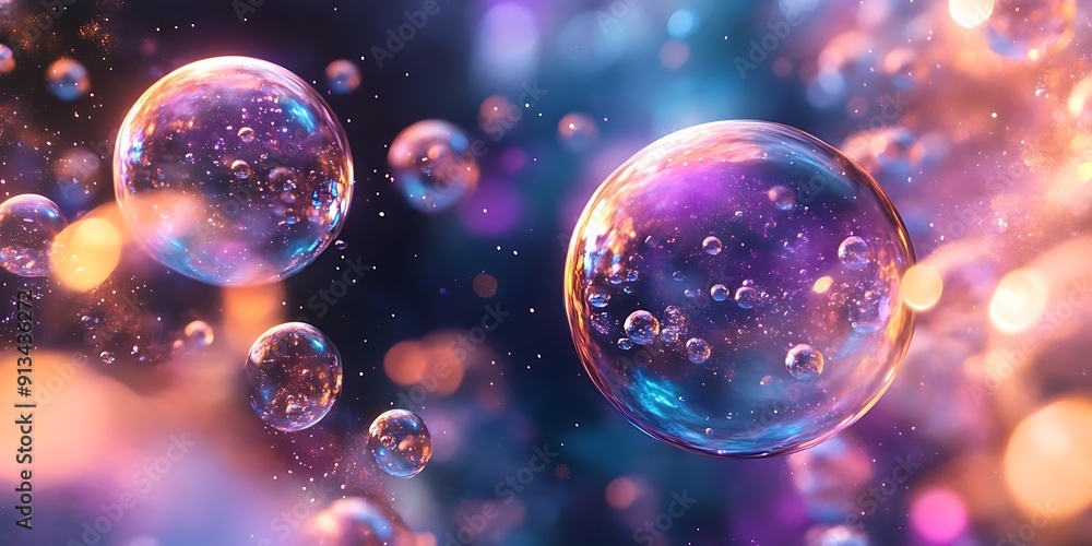 custom made wallpaper toronto digitalAbstract Background with Colorful Bubbles and Glowing Lights