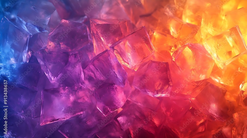 Abstract Background of Colorful Crystal Cubes Abstract Background of Colorful Crystal Cubes