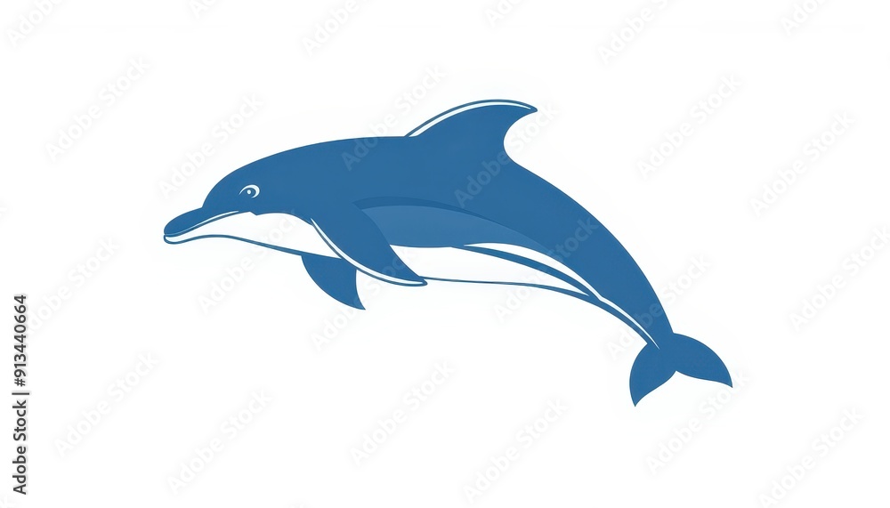 Obraz premium Blue Dolphin Silhouette.