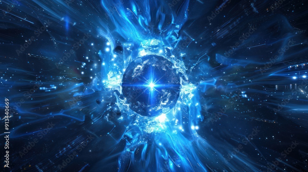 Obraz premium Cosmic Energy Burst - A Celestial Phenomenon