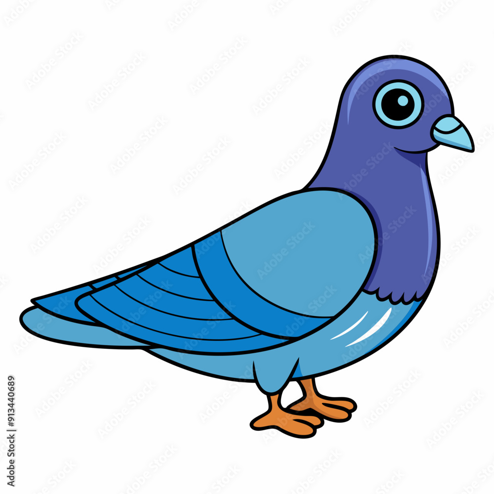 Fototapeta premium Pigeon isolated on white, Pigeon vector illustration, bird on a branch vector art, Pigeon silhouette, bird vector icon, Pigeon on a branch vector, eps