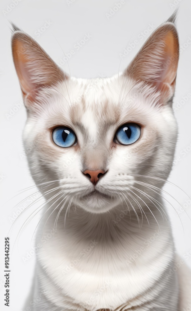 A white cat with blue eyes A white cat with blue eyes