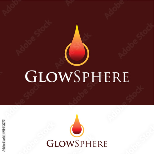 Glow sphere fire burn flam logo design ideas business name editable vector template  royalty free image