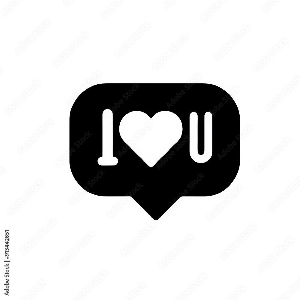 I Love You with speech bubble Pictogram. Generative ai I Love You with speech bubble Pictogram. Generative ai