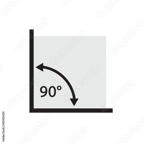 90 degrees angle icon isolated vector illustration.