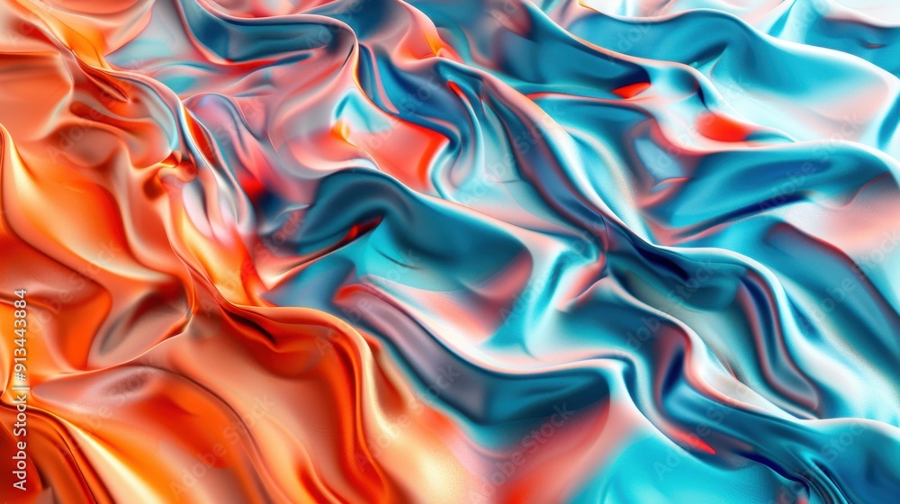 Obraz premium Abstract Blue and Orange Swirling Texture