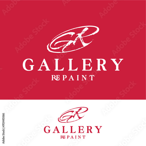 Letter G R  gallery repaint logo design ideas business name editable vector template  royalty free image