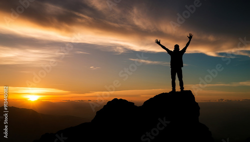 Positive man celebrating success