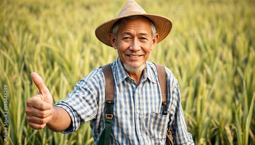 Fototapeta premium Farmers are happy with the success.