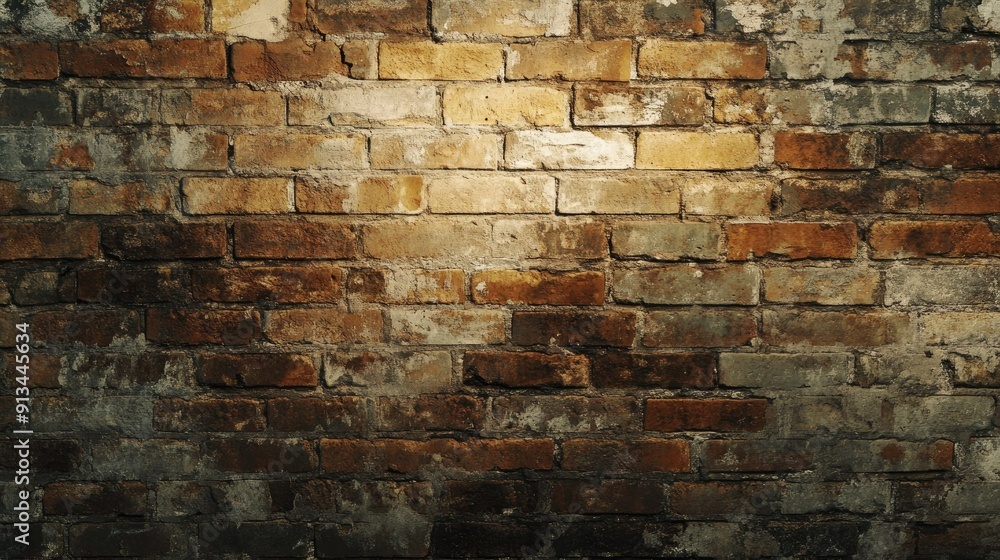 Fototapeta premium Elegant background with a classic brick wall in warm hues, perfect for rustic and vintage-themed visuals.