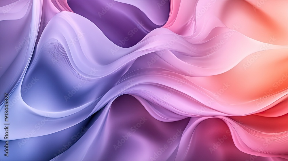 Fototapeta premium Fluid abstract design with flowing lines and pastel colors, evoking a sense of calm and serenity.