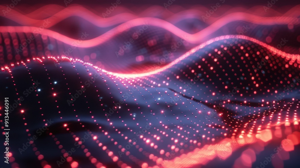 Abstract Red and Blue Glowing Waves Abstract Red and Blue Glowing Waves