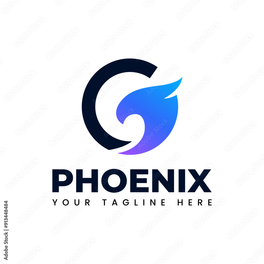 Fototapeta premium Modern vector logo featuring a stylish 'G' with a blue-purple gradient symbolizing innovation and technology. Perfect for branding software or tech companies.