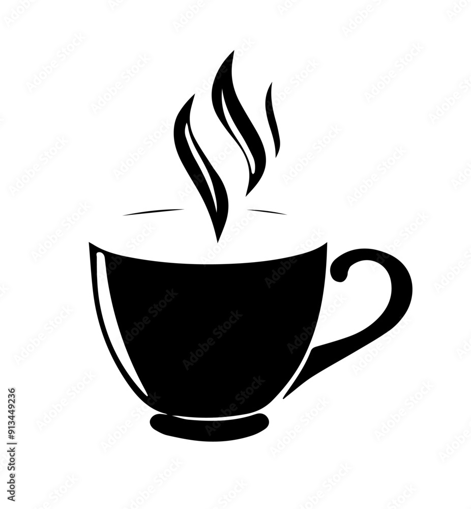 Steaming Cup Black and White Steaming Cup Black and White