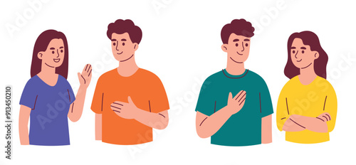 Man and Woman are Talking Doing Conversation and Discussion