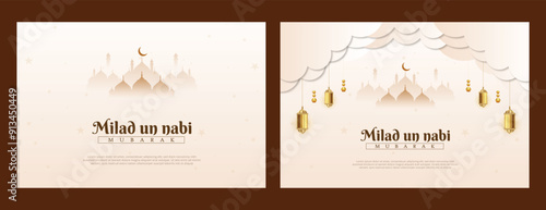 Eid-e-Milad un-Nabi wishes or greeting social media feed template post or banner design with mandala Vector illustration